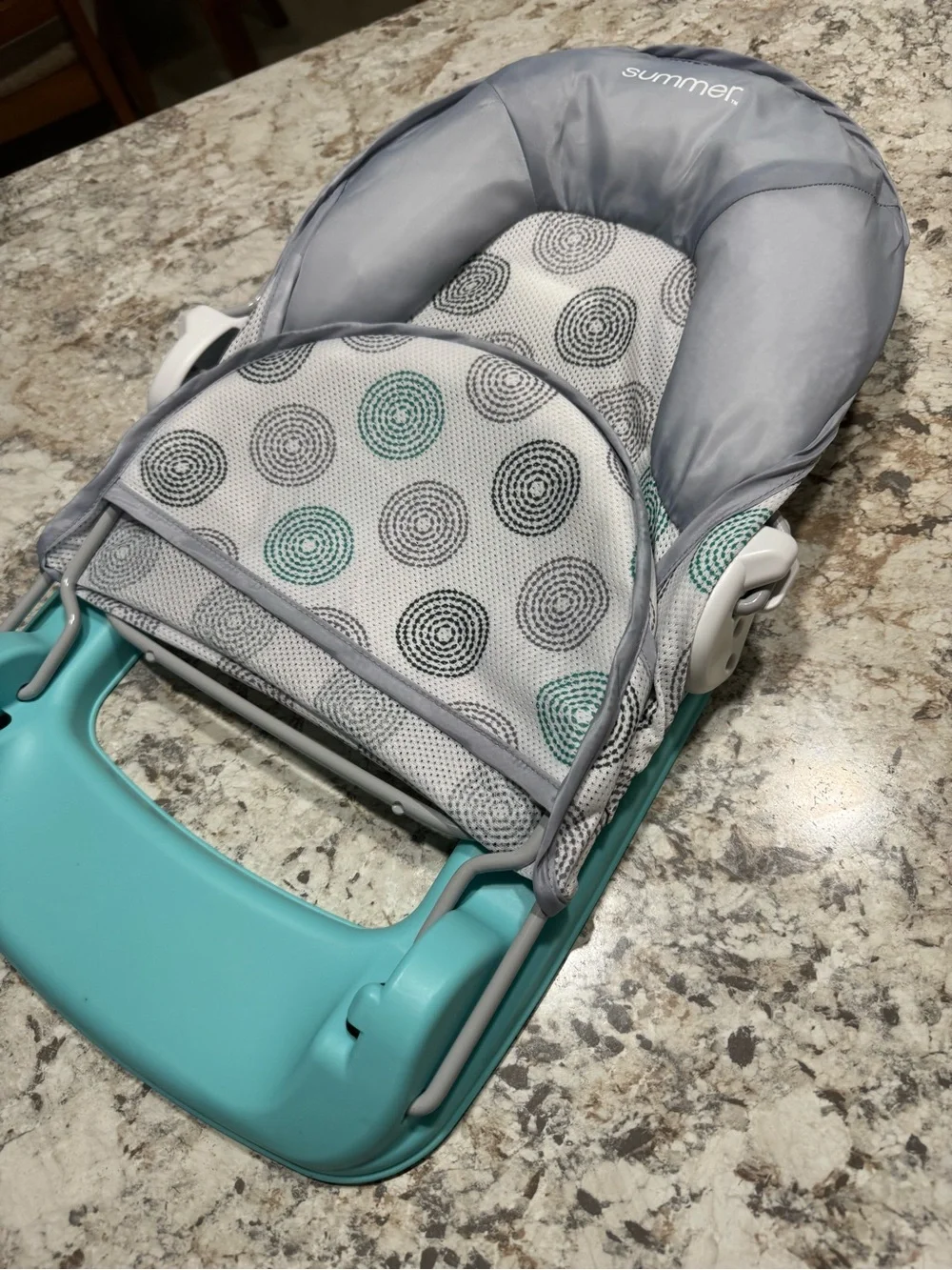 Teal & Gray Baby Bather - Supportive Infant Bath Seat